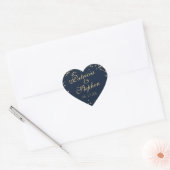 Midnight Stars Twinkle Bruiloft Hart Sticker (Envelop)