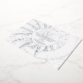 Midnight Sterren Maan Zon Hemelvaart Bruiloft Zilv Folie Uitnodiging (Gedraaid)