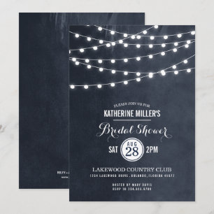 Midnight String Lights bruids douche uitnodiging