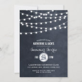 Midnight String Lights Zomer Soiree Party Uitnodig Kaart (Voorkant)