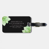 Midnight Succulent Flowers Bagagelabel (Achterkant horizontaal)