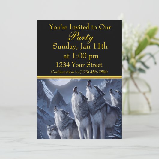 Midnight Summit Wolves Trio Kaart (Staand voorkant)