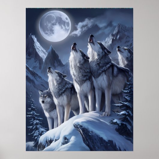 Midnight Summit Wolves Trio Poster (Voorkant)