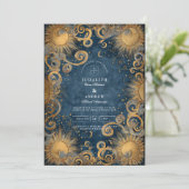 Midnight Sun Celestial Wedding Kaart (Staand voorkant)