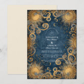 Midnight Sun Celestial Wedding Kaart (Voorkant / Achterkant)