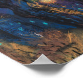 Midnight Sun, Night Street Tree Landscape Painting Poster (Hoek)