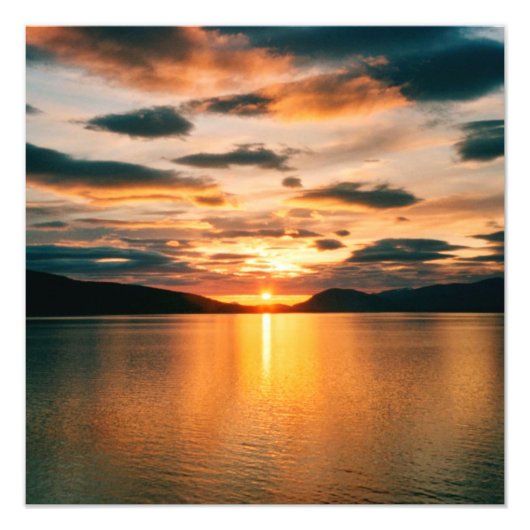 Midnight Sun, Noord-Noorwegen Foto Afdruk (Voorkant)