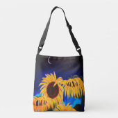 Midnight Sunflower Crossbody Bag Tas (Achterkant)