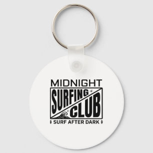 Midnight Surfing Club Maanlichte Surfers Leven Sleutelhanger