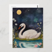 Midnight Swan-Briefkaart Briefkaart (Voorkant / Achterkant)
