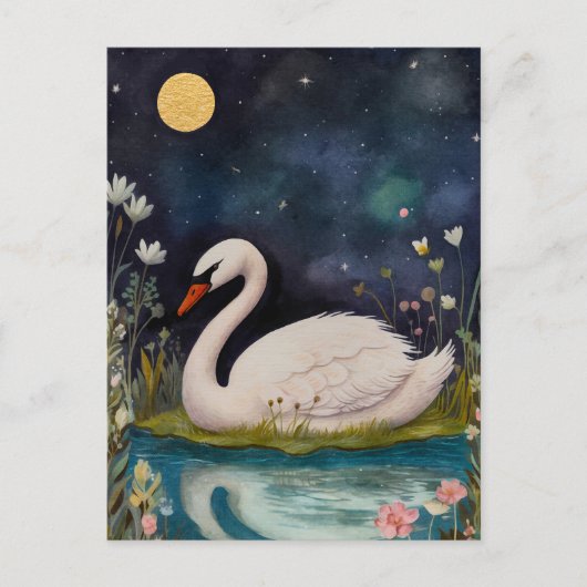 Midnight Swan-Briefkaart Briefkaart (Voorkant)