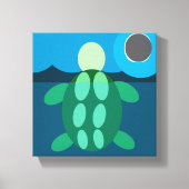 Midnight swim turtle on canvas (Voorkant)