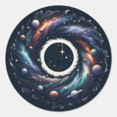 Midnight Swirl Galaxy Sticker (Voorkant)