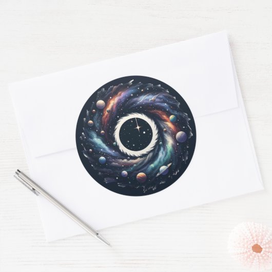 Midnight Swirl Galaxy Sticker (Envelop)