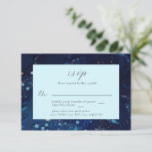 Midnight Swirls Wedding RSVP Kaart (Staand voorkant)
