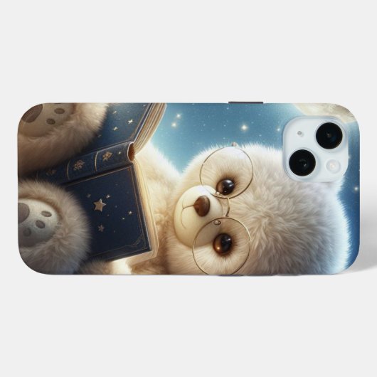 Midnight Tales Plush Teddy Bear iPhone Case (Achterkant (horizontaal))