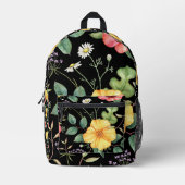 Midnight  Tekening Wildflowers Rugzak (Voorkant)
