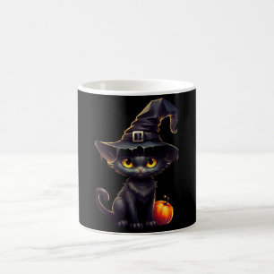Midnight The Witchy Black Cat Halloween Koffiemok