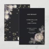 Midnight Thistle Celestial Trouwdatum Bespaar de D Save The Date (Voorkant / Achterkant)