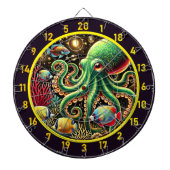 Midnight Tide Octopus Dartboard Dartbord (Voorkant)
