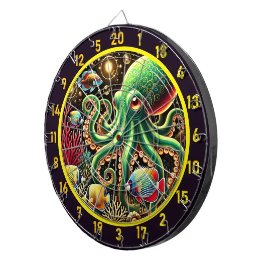 Midnight Tide Octopus Dartboard Dartbord (Voorkant Rechts)