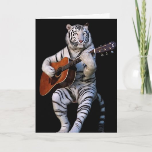 Midnight Tiger Melody – Elegant Card Kaart (Voorkant)