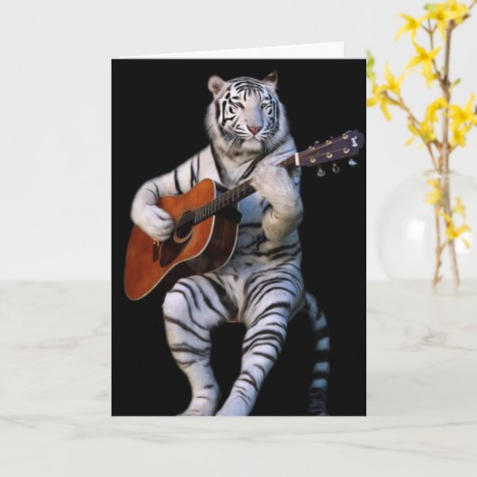 Midnight Tiger Melody – Elegant Card Kaart (Gele Bloem)