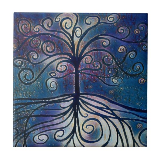 Midnight Tree of Life - Tegeltje (Voorkant)