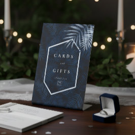 Midnight Tropical Palms Kaarten & Cadeaus ID1322 Reclamebord Met Voetstuk