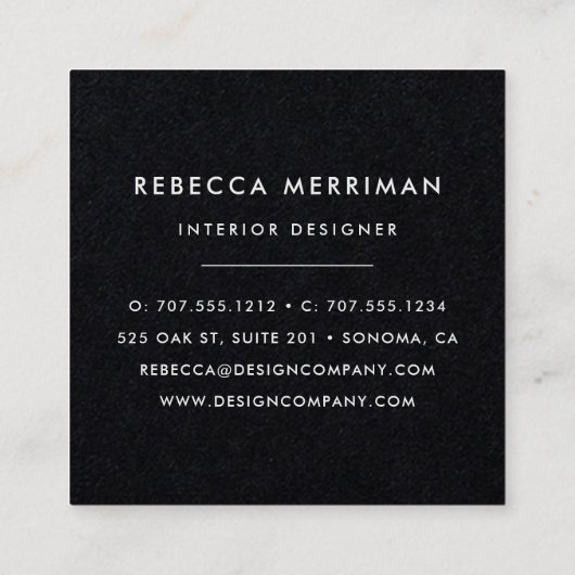 Midnight Tropics Vierkante Visitekaartje (Achterkant)