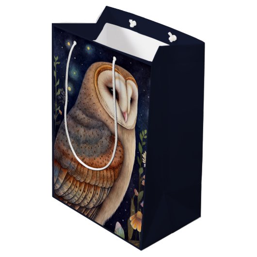 Midnight Uil Gift Bag Medium Cadeauzakje (Achterkant Gekanteld)