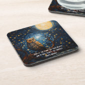 Midnight Uil met Gepersonaliseerd Quote Bier Onderzetter (Linkerzijde)