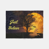 Midnight Unicorn Fleece Deken (Voorkant (Horizontaal))