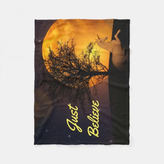 Midnight Unicorn Fleece Deken (Voorkant)