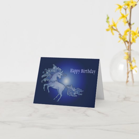 Midnight Unicorn Kaart (Gele Bloem)