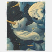 Midnight Unicorn Slumber Party Fleece Deken (Voorkant)