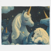 Midnight Unicorn Slumber Party Fleece Deken (Voorkant (Horizontaal))