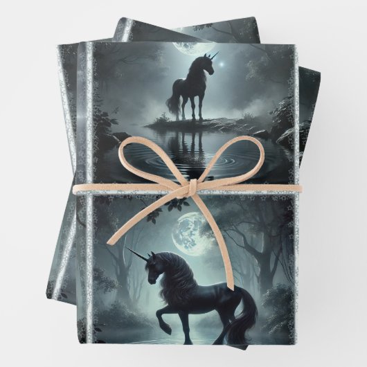 Midnight Unicorns inpakpapier (In situ)