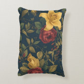Midnight Victorian Floral – Yellow Lilies & Roses  Accent Kussen (Achterkant (Verticaal))