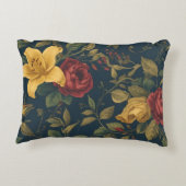Midnight Victorian Floral – Yellow Lilies & Roses  Accent Kussen (Achterkant)