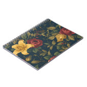 Midnight Victorian Floral – Yellow Lilies & Roses  Notitieboek (Linkerzijde)