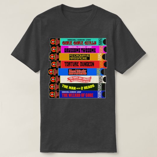 Midnight Video VHS Cult Horror Stack T-shirt (Design voorkant)