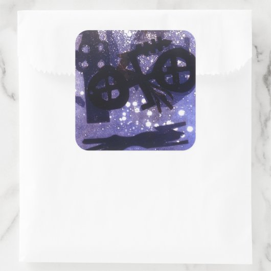 Midnight Vierkante Sticker (Tas)