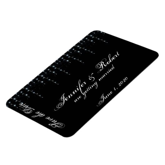 Midnight Vineyard Bruiloft Save the Date Magneet (Linkerzijde)