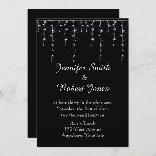 Midnight Vineyard bruiloft uitnodiging (Voorkant / Achterkant)