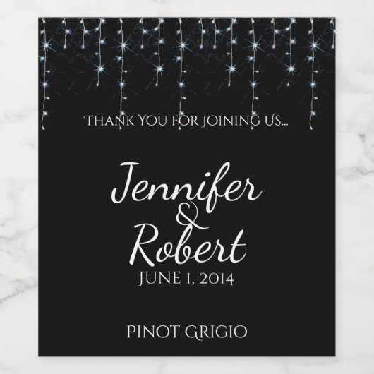 Midnight Vineyard Bruiloft Wijn Label Wijn Etiket (Enkel label)