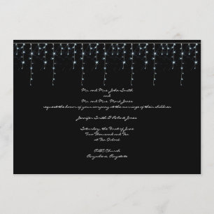 Midnight vineyard: White Lights Wedding Invitation Kaart