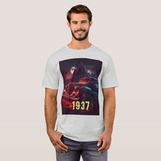 MIDNIGHT VINTAGE CAR 1937 T-SHIRT (Voorkant volledig)