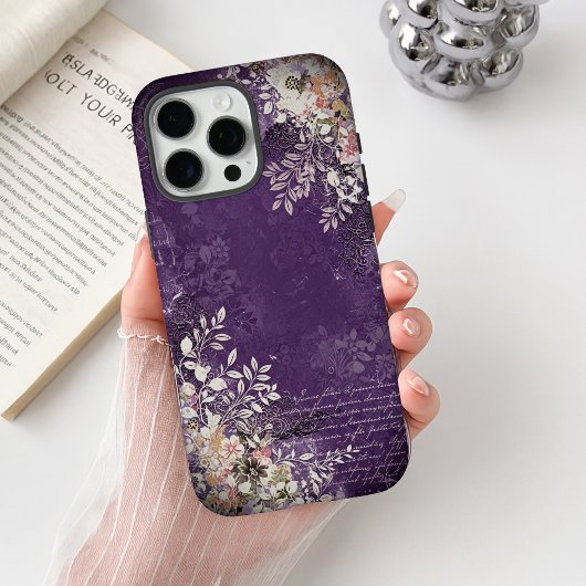  Midnight Violet Floral Charm Case-Mate iPhone Case