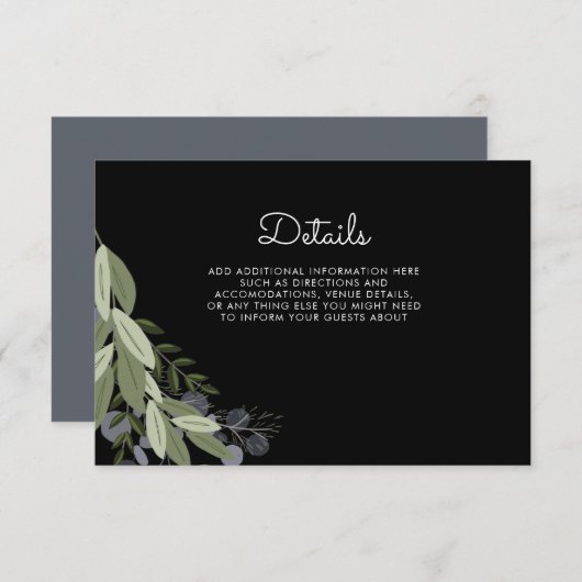 Midnight Wedding Springs details kaart (Voorkant / Achterkant)